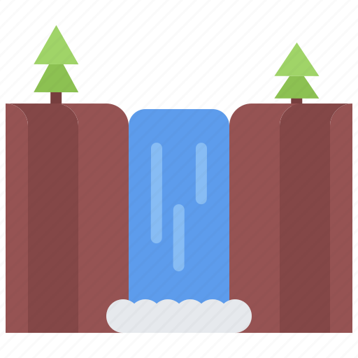 Waterfall, tree, nature, landscape icon - Download on Iconfinder
