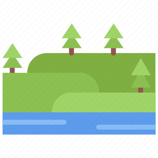 Tree, river, nature, landscape icon - Download on Iconfinder