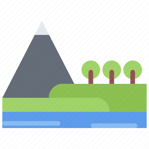 Mountain, water, tree, nature, landscape icon - Download on Iconfinder