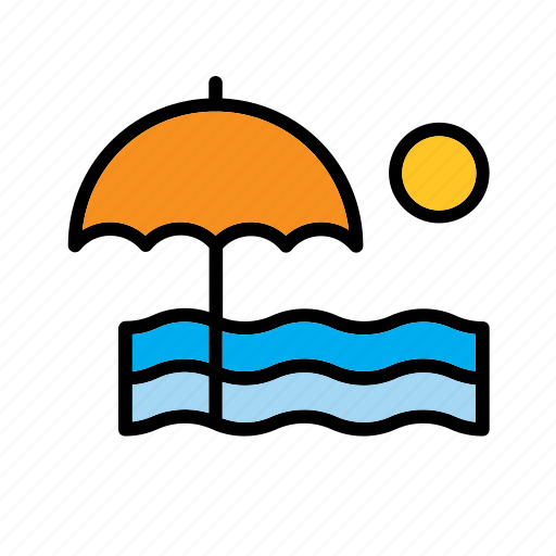 Beach, nature, parasol, sera, summer, umbrella, water icon - Download on Iconfinder