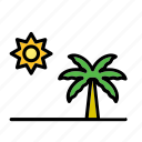 landscape, natural, nature, palm tree, sun, tree, world