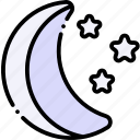 moon, half, night, crescent, weather, astronomy