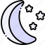 moon, half, night, crescent, weather, astronomy 