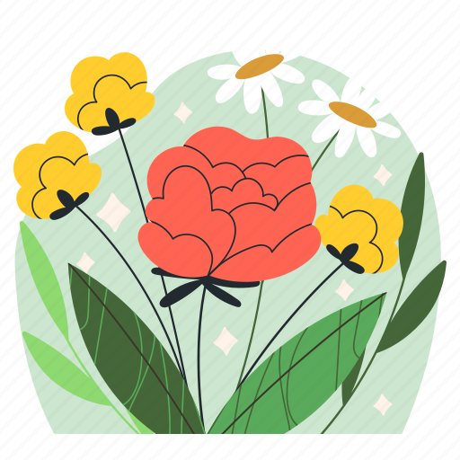 Flowers, flower, bouquet, garden, plants, nature illustration - Download on Iconfinder