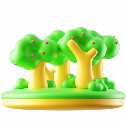 Forest, tree, plant, green, ecology, park, landscape 3D illustration - Download on Iconfinder