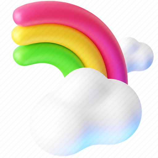 Rainbow, weather, cloud, forecast, sky, colorful, rain 3D illustration - Download on Iconfinder
