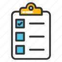 agenda list, checklist, clipboard, documents, list, paper, plan list