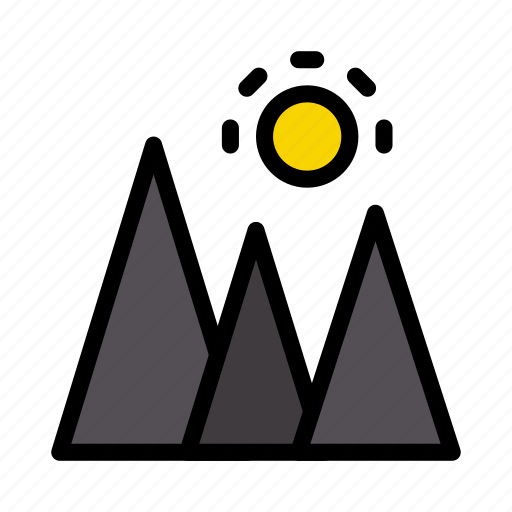Hills, mountains, nature, sun, weather icon - Download on Iconfinder
