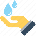 clean, drops, ecology, hand, save water