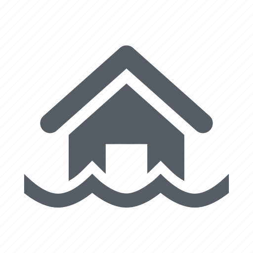Damage, disaster, flood, house, nature, water icon - Download on Iconfinder