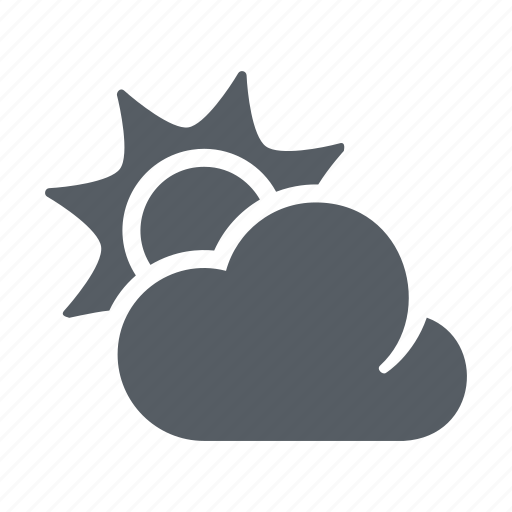 Climate, cloudy, forecast, lining, silver, sun, weather icon - Download on Iconfinder