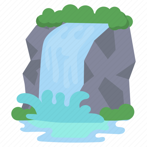 Lull Charles Keasing Overflod Waterfall, river, water, outdoors, landscape, nature emoji icon - Download  on Iconfinder