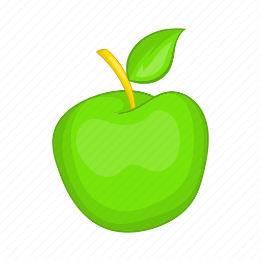 Apple, cartoon, food, fruit, green, sign, tasty icon - Download on Iconfinder