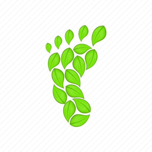 Cartoon, eco, foot, footprint, green, nature, sign icon - Download on Iconfinder