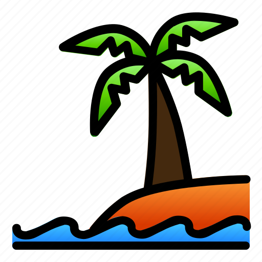 Beach, coconut, landscape, nature, sea, view icon - Download on Iconfinder