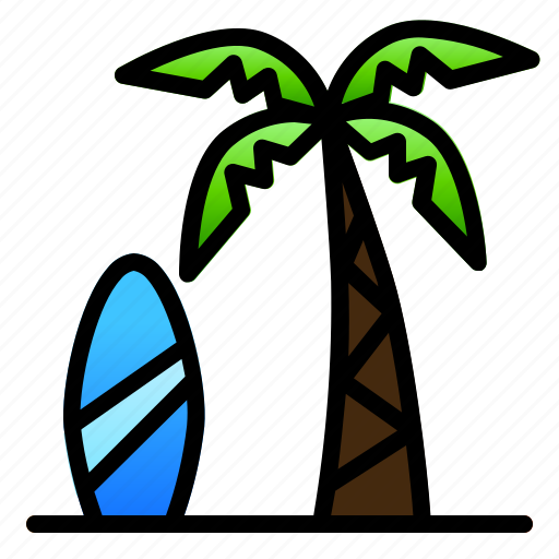 Beach, coconut, landscape, nature, sea, surf, view icon - Download on Iconfinder