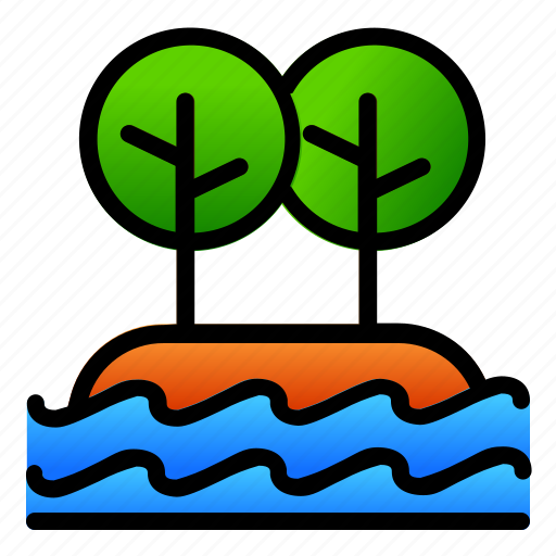 Island, landscape, nature, sea, tree, view icon - Download on Iconfinder