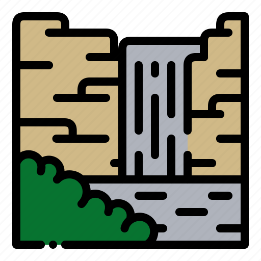 Forest, landscape, waterfall, ecology, river icon - Download on Iconfinder