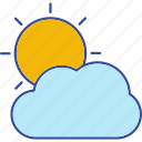 cloud, cloudy, partly, sunny, weather