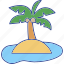 island, palm, tree, vacation 