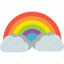 bow, clouds, equality, gay, pride, rain, rainbow