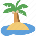 island, palm, tree, vacation