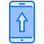 arrow, mobile, up, navigation, upload 
