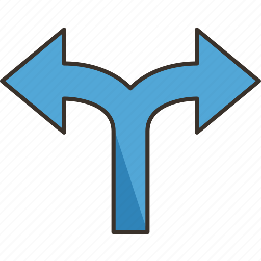 Fork, left, right, crossroad, direction icon - Download on Iconfinder
