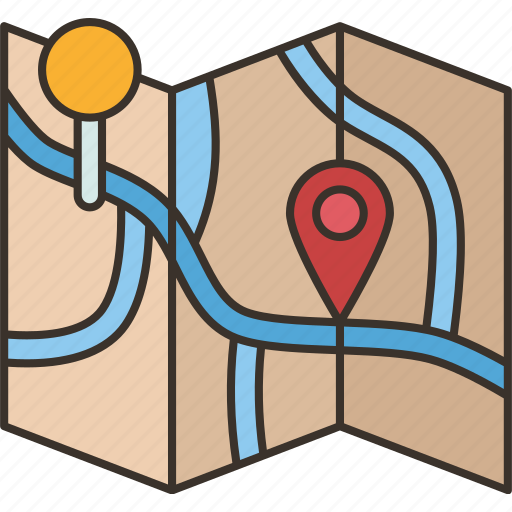 Navigation, map, destination, route, travel icon - Download on Iconfinder