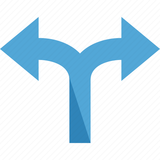 Fork, left, right, crossroad, direction icon - Download on Iconfinder