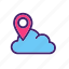 cloud, gps, location, map, navigation, pin, weather 