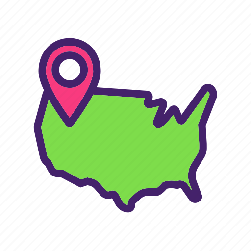 America, direction, gps, location, map, navigation, pin icon - Download on Iconfinder