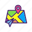 arrow, direction, gps, location, map, navigation, pin 