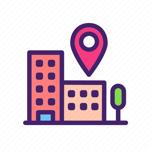 Building, construction, location, map, navigation, pin, place icon - Download on Iconfinder