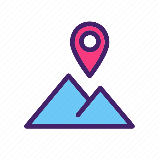 Direction, field, location, map, mountain, navigation, pin icon - Download on Iconfinder