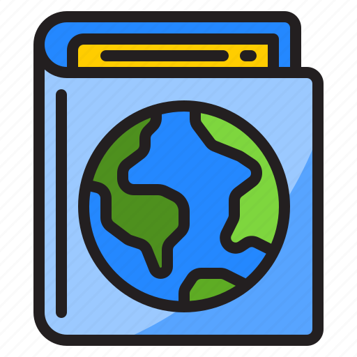 Book, global, globe, location, navigation icon - Download on Iconfinder