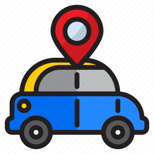 Car, location, pin, transport, vehicle icon - Download on Iconfinder