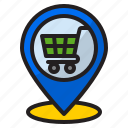 cart, location, navigation, pin, shopping