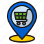 cart, location, navigation, pin, shopping 