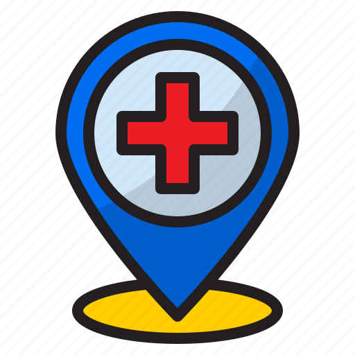 Hospital, location, medical, navigation, pin icon - Download on Iconfinder