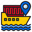 direction, location, map, pin, sea