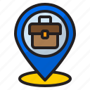 bag, location, navigation, pin, work