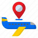 airplane, flight, location, pin, plane