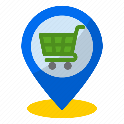Cart, location, navigation, pin, shopping icon - Download on Iconfinder