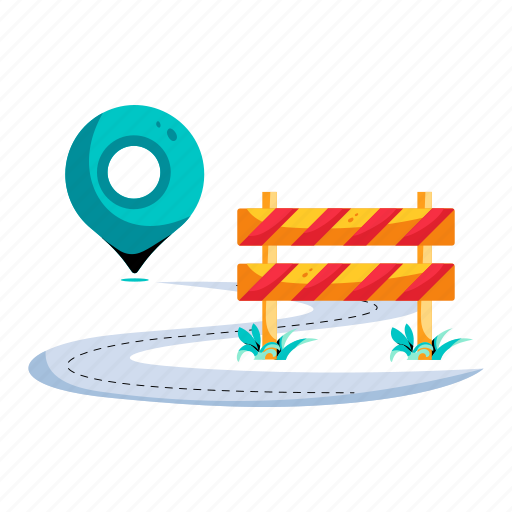 Road barrier, location tracking, route tracking, road navigation, road tracking icon - Download on Iconfinder