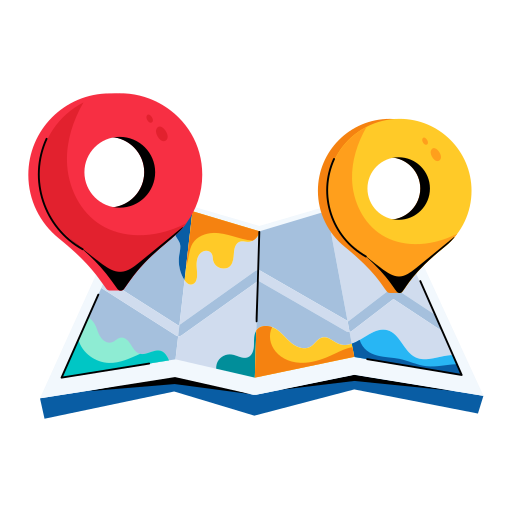 Route map, location map, map navigation, location pins, map tracking icon - Download on Iconfinder