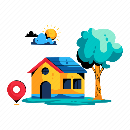 House building, home building, cottage, residential place, lodge icon - Download on Iconfinder