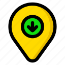 arrow, location, map, send, drop pin, localization, geo