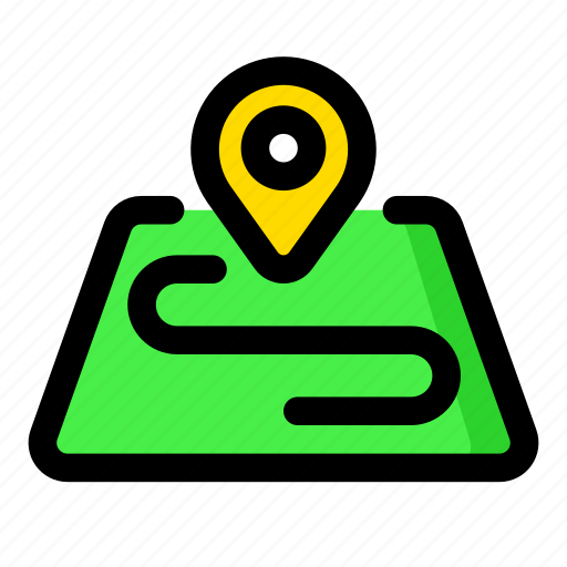 Map, navigation, travel, my location, itinerary, gis, path icon - Download on Iconfinder