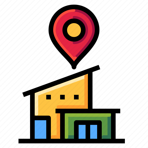 Building, pin, location, estate, destination icon - Download on Iconfinder
